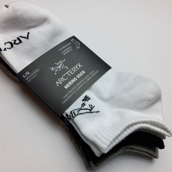 Arc'teryx Lightweight Merino Wool Ankle Socks 3pk Size L (M9-12.5) - Picture 6 of 7